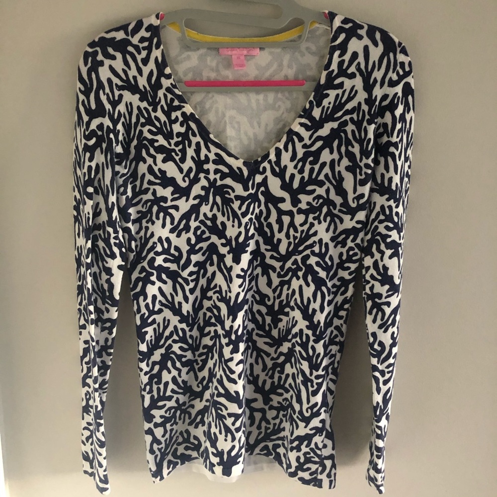 Lilly Pulitzer Coarl Print Cotton Sweater